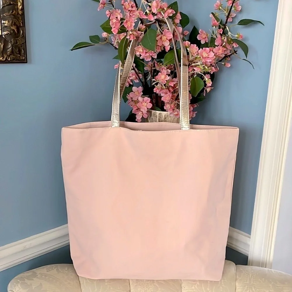 NWOT Jimmy Choo Parfums Pale Pink Tote Gold Metallic Detail Shoulder Bag Purse - Picture 2 of 14